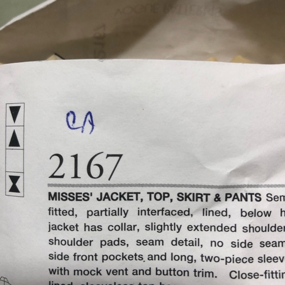 Anne Klein Vogue Designer Pattern 2167- cut to size 18-top. Skirt. Pants. Jacket - Picture 8 of 10